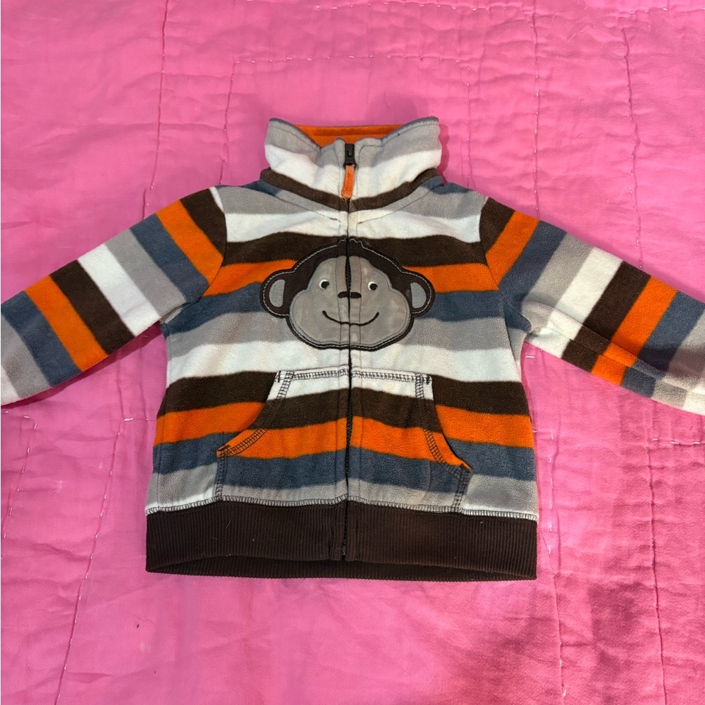 Carter's Orange and Gray Striped Baby Hoodie